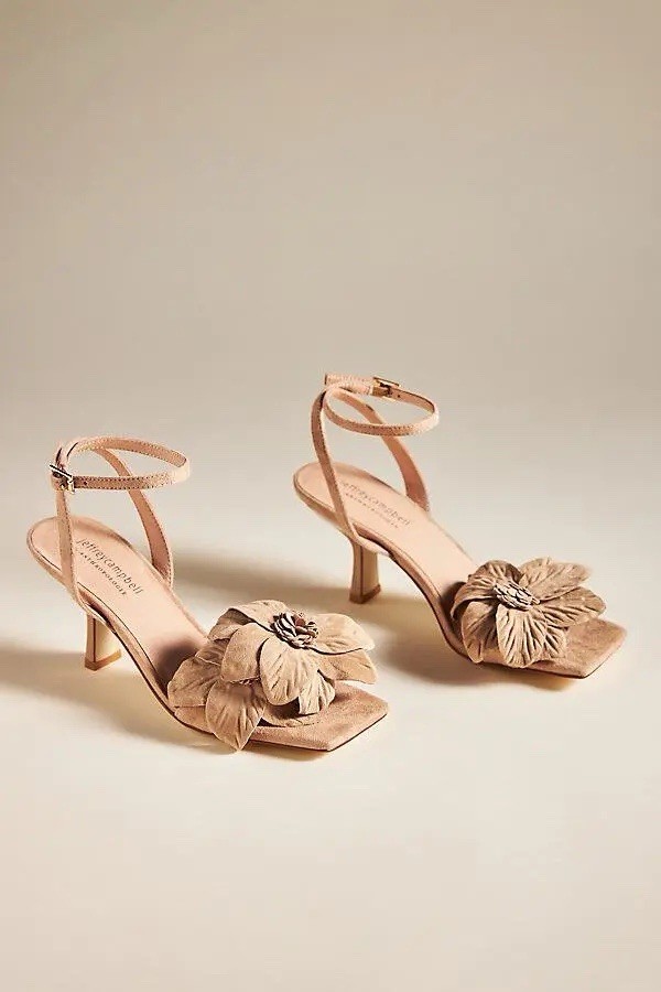 Jeffrey Campbell x Anthropologie Essence Kitten Heels Sz 7M Nude