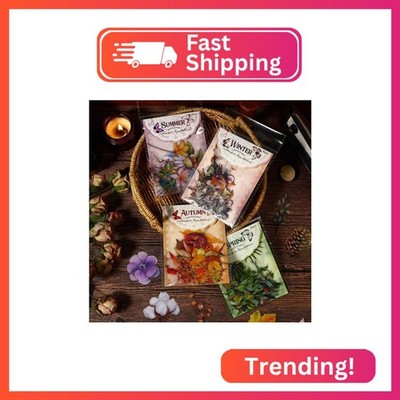 NogaMoga Nature Themed Stickers Set - 80 Pieces Dried Flowers Resin Sticker Flor