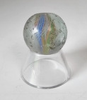 Antique German Latticino Multi Color Swirl Glass Marble +1" — photo 3