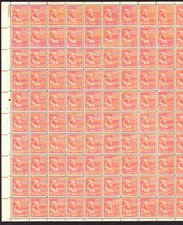 #803 BENJAMIN FRANKLIN PREXY MINT SHEET.  F-VF NH. BCV $19.50