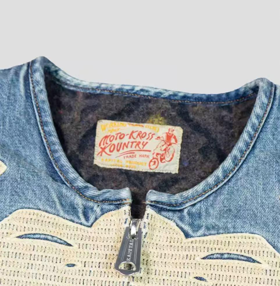 KAPITAL 14oz DENIM MOTOCROSS JKT Bone Embroidery | eBay KAPITAL 14oz DENIM MOTOCROSS JKT Bone Embroidery | eBay
