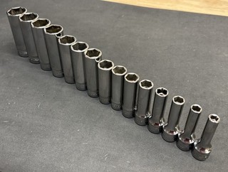NICE! Snap on 15pc 3/8" Flank Dr Deep Metric 6pt 6 20mm Deepwell Socket Set