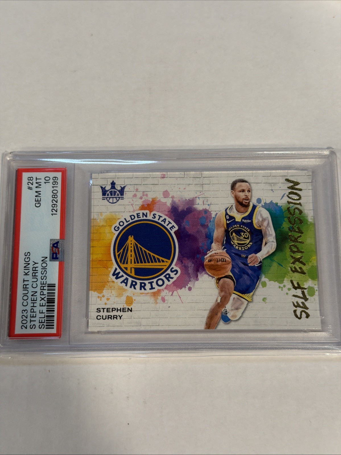 2023 Panini Court Kings Stephen Curry Self Expression #28 PSA 10 view 1