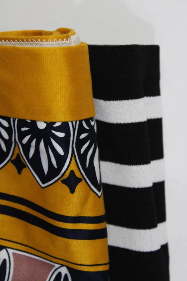 Pantalones Cortos J Crew Rachel Roy Mujer Falda a Rayas Amarillo Negro Talla 8 Grande L Foto 2 de 4