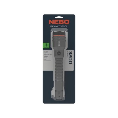 NEBO Davinci 3200 Lumen LED Gray Rechargeable Handheld Flashlight