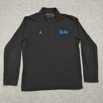 Jordan UCLA Bruins Shirt Mens Large Black NCAA Basketball Dri-FIT Quarter Zip