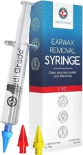 Medi Grade Ear Syringe Ear Wax Removal Kit with 3 Quad-Stream Tips - Ear Irrigat