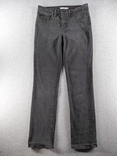 Levi's 314 Women's Jeans Sz 30 Black Shaping Straight Stretch Mid Rise 32" Denim