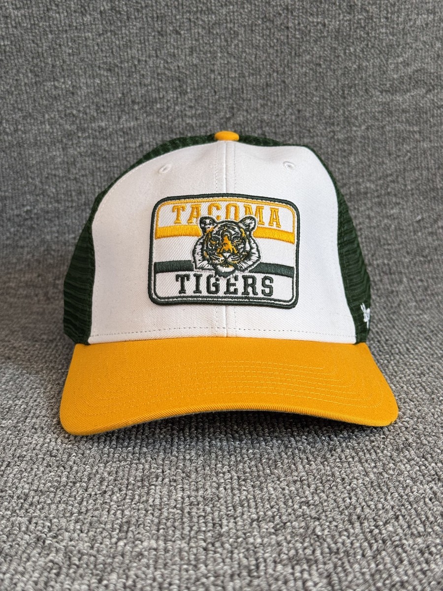'47 Brand Tacoma Tigers MiLB Trucker Snapback Hat White Green Yellow