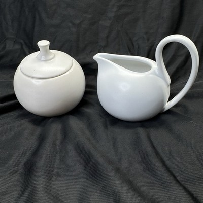 Chantal Jasmine White Loop Handle Creamer & Sugar Bowl w/Lid Model #92-CR/SU8J