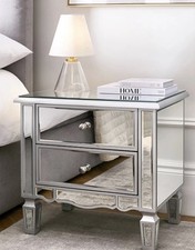 Very Home Mirage 2 Drawer Mirrored Bedside Chest - High Quality! FSC® Certified