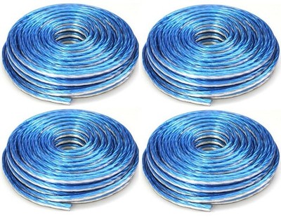 4 AT TSWT18B50 18 Gauge Premium Speaker Wire 50ft Clear Blue/White