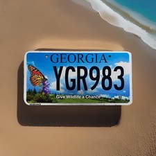 2020 Georgia Give Wildlife A Chance License Plate Monarch Butterfly Pollinators