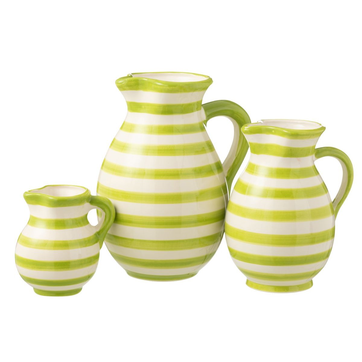 Pichet en céramique Granada Rayure vert grande contenance 1,6L