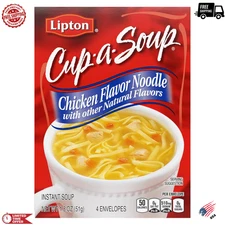 SOUP SECRETS Lipton Cup-a-Soup Instant Soup Chicken Noodle 4 Count ,1.8 oz