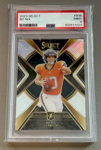 2023 Panini Football Select Bo Nix RC Rooki #506 XRC Denver Broncos PSA 9 MINT!