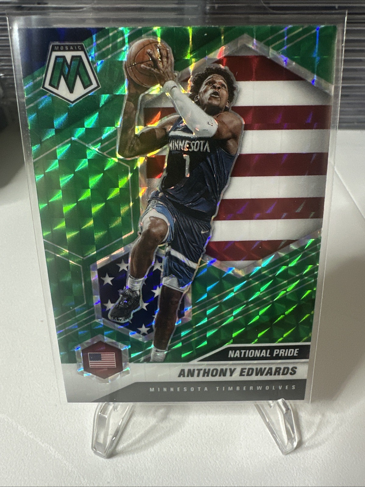 2020-21 Panini Mosaic National Pride Anthony Edwards  Green #252 (RC)