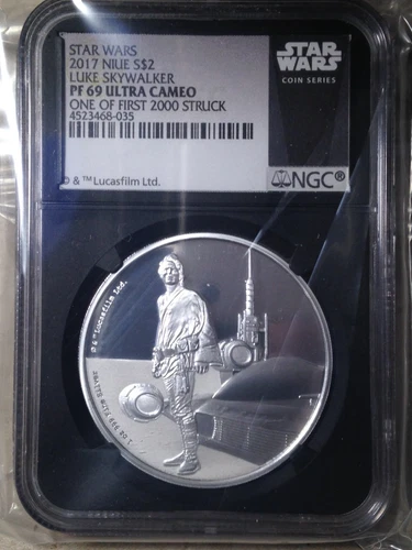 2017 Black Core NGC PF69 Niue Disney Star Wars Classic Luke Skywalker