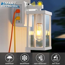 Porch Lights with GFCI Outlet, Dusk to Dawn Motion Sensor Outdoor Lights House