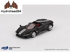 BBR Models Ferrari Daytona SP3 – Black w/ White Stripes – BBRFER64021