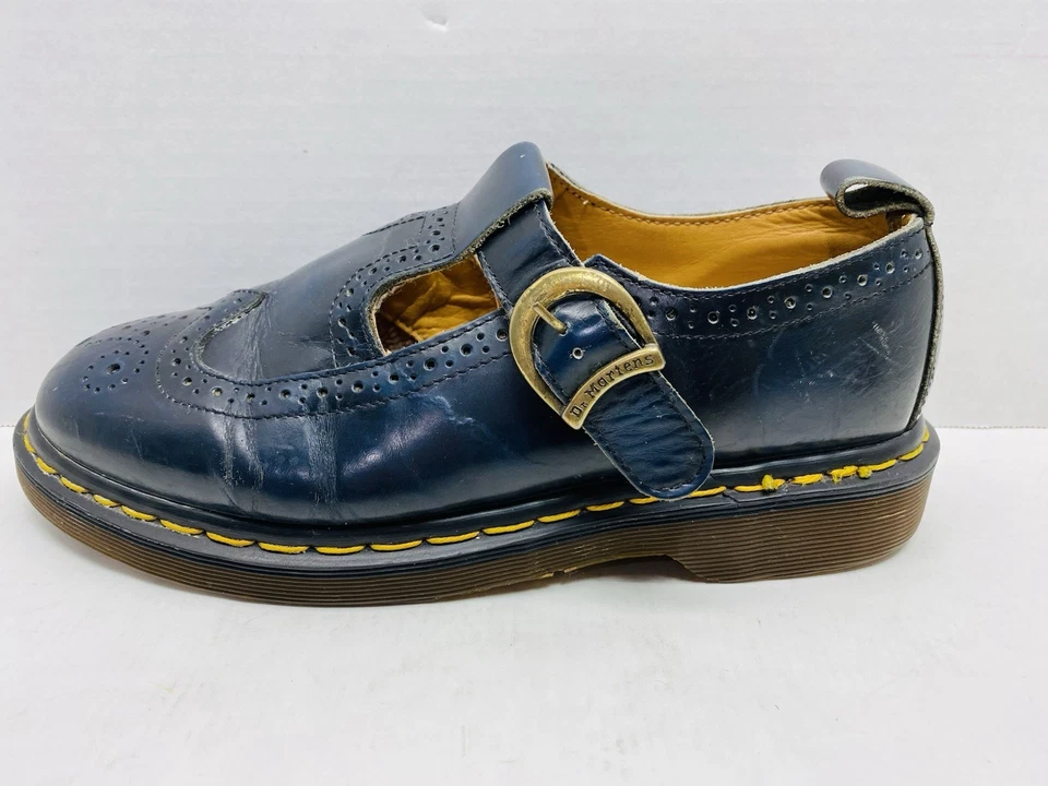 Винтажный Dr. Martens 8142 Wingtip пряжка Mary Janes черный Англии женщин Великобритании 8 США 10 - Изображение 4 из 4