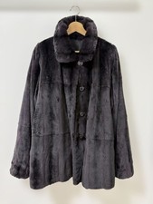 Roberto Valentino Reversible Fur Coat Down Black Gray Used
