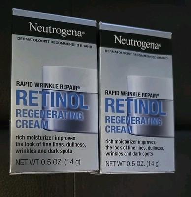 2 NEW! Neutrogena Rapid Wrinkle Repair Regenerating Face Cream 0.5 Oz (C9)