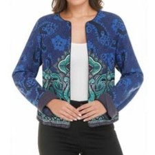 Coldwater Creek multicolor paisley open front blazer jacket