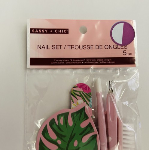 Nuevo Sassy + Chic Kit de Acicalamiento de Uñas Rosa 5 Piezas Hogar o Viaje Gran Regalo - Imagen 6 de 11