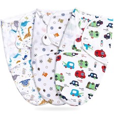 Baby Boy Girl Swaddle Blankets, 3-6 Months - Hypoallergenic, Adju...