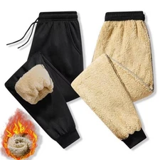 Men's Thermal Fleece Jogger Pants Sherpa Lined Sweatpants Winter Warm Thick Usa