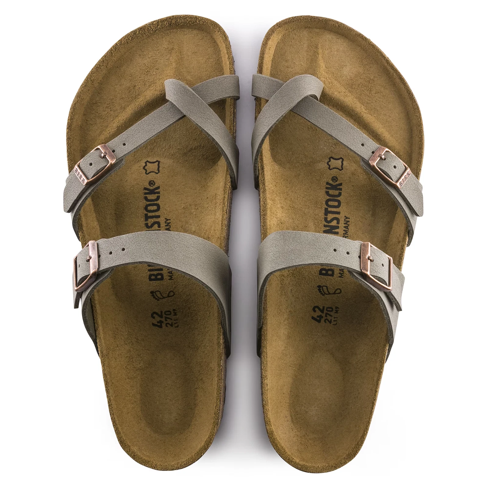 New with Box Birkenstock Mayari Birkibuc Stone Birko-Flor Sandals Unisex Shoes