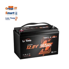 LiTime 12V 165Ah Smart Group31 LiFePO4 Lithium Battery For RV Boat-Refurbished