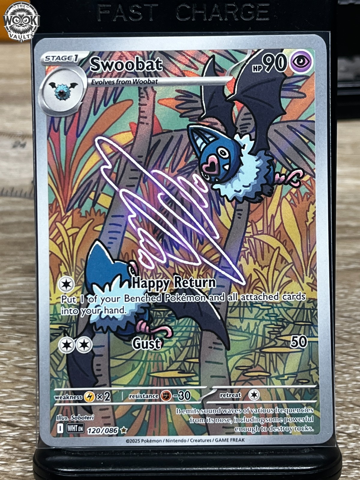 Swoobat Scarlet & Violet (White Flare) Illustration Rare 120/086 NM