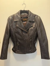 Milwaukee Leather Braided Studded Lined Jacket Womens Small Biker ,Harley