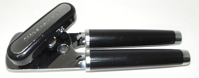 KitchenAid Classic Multi-Function Manual Can Opener, Stainless, Black, 8.5 in