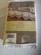 Battenburg Lace Victoria Bed Skirt CreamCotton Bed skirt