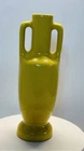 Vintage FRANKOMA Pottery Bright Yellow 20 Double Handle Bud Vase 6.5 inches