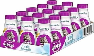Whiskas Katzenmilch Snack Kätzchen Laktosereduziert Flaschen Futter 15x200ml