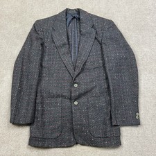 Vintage 50s Fines Atomic Fleck Windowpane Wool Blazer Suit Jacket Mens Small 60s