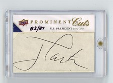 2009 Upper Deck JIMMY CARTER /87 Auto Prominent Cuts PRESIDENT Rare SSP M41