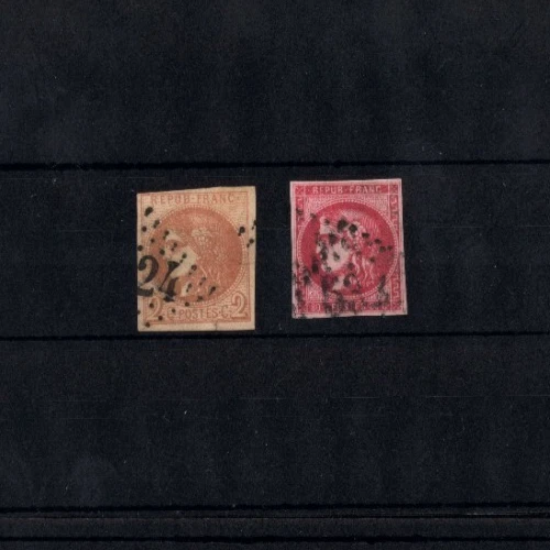 France 1870 - No. 137 and 43, cleanly stamped. Michel 550,- (a4256)