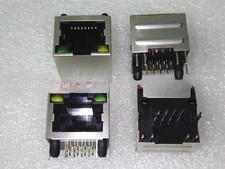 10PCS RJ45 Modular Network PCB Jack 56 8P LAN Connector Shielded with LED Lamp