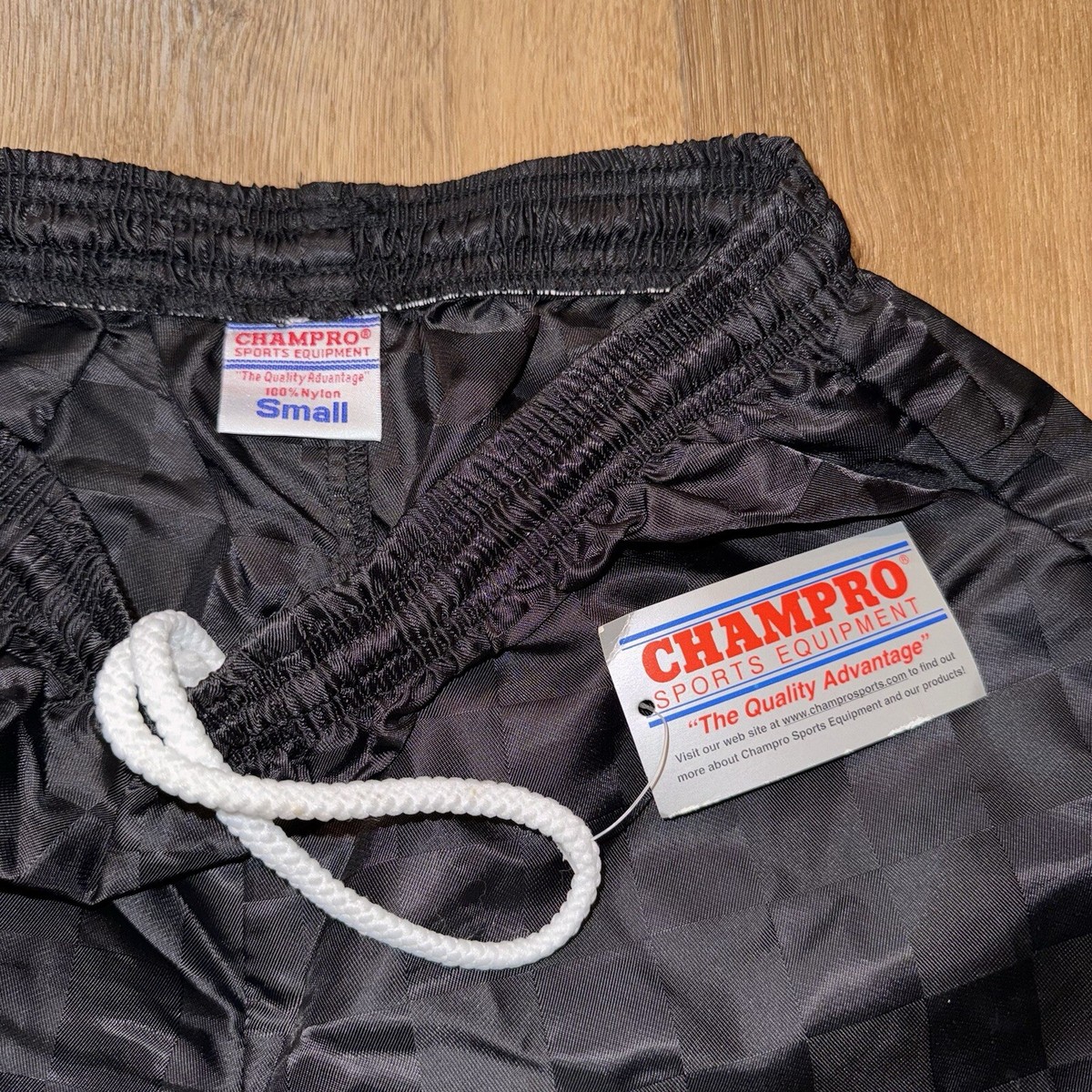 NOS Vtg 90s Soccer Shorts Black Checkered Shiny Glanz Nylon NOS Vtg 90s Soccer Shorts Black Checkered Shiny Glanz Nylon