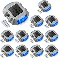 Solar Deck / Dock Lights,  12-Pack Led Wireless IP67 Waterproof Outdoor Warning