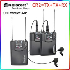 Relacart CR1 CR2 Wireless Lavalier Microphone Dual-Channel Transmitter Receiver