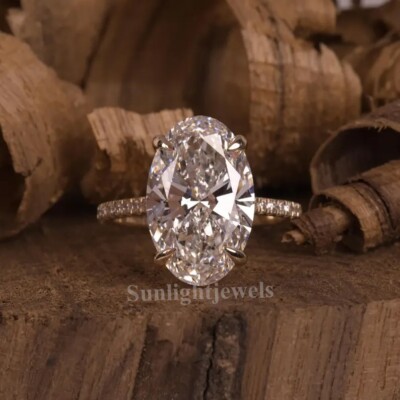 Ct Certified Oval Cut Off White Treated Diamond 925 Silver