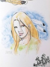GIUSEPPE DE LUCA Disegno Originale Su THAN DAI Firmato Topolinia Girl Art!