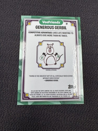 Generous Gerbil Shimmer Refractor 039/250 Card #37 VeeFriends - Picture 2 of 2