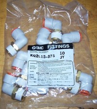 SMC KQ2L13-37S 90 Degree Pneumatic Tube Fittings 1/2 Tube OD 1/2 NPT (10 pc)
